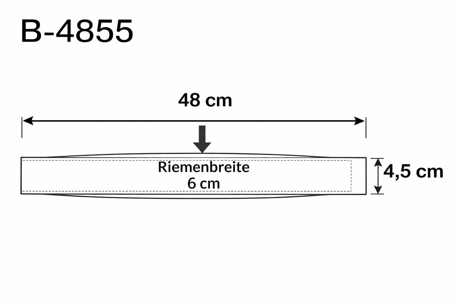 Generisch Akkordeon Bassriemen 32–72 Bässe – Modell 4855 in Schwarz – 48 cm langer Bassgurt aus Echtleder, gepolstert & verstellbar – ideal für kleine bis mittlere Akkordeons, robust & komfortabel