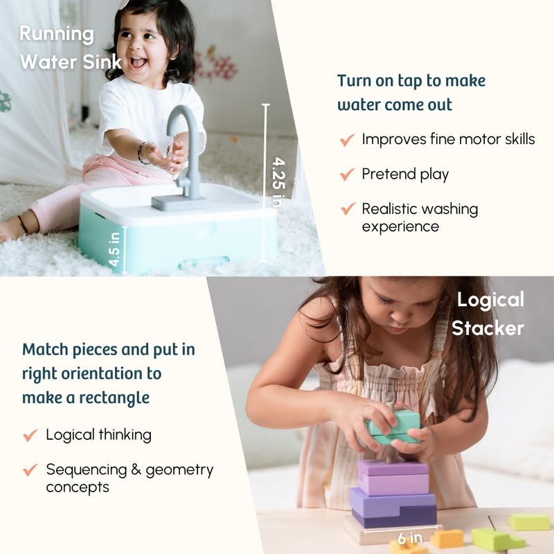 Image of Curious Cub Montessori Learning Wooden Baby Toys | Box 12: 2.3 Yrs+| Montessori Toys for 2+ Year Old | Wooden Puzzles & Baby Toys for 2 Years|Develops Logical Thinking & Visual Skills|Christmas Gift