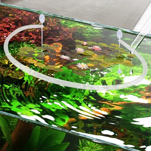 Image of 2 Sets Aquarium Floating Plant Corral, Clear Cuttable Aquarium Plant Barrier, Accessories Intercepting Floating Plants Adjust Height with Water Level for Fish Shrimp Tank