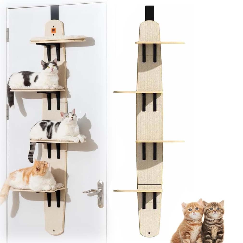 Door Hanging Cat Shelf, Over The door cats Tree, Multi Level Doors Hanging cat Shelves, doors Mounted Cats Climber, Over The Doors Cat Perch & Climbers, climbers tower, Pet Jump Shelf