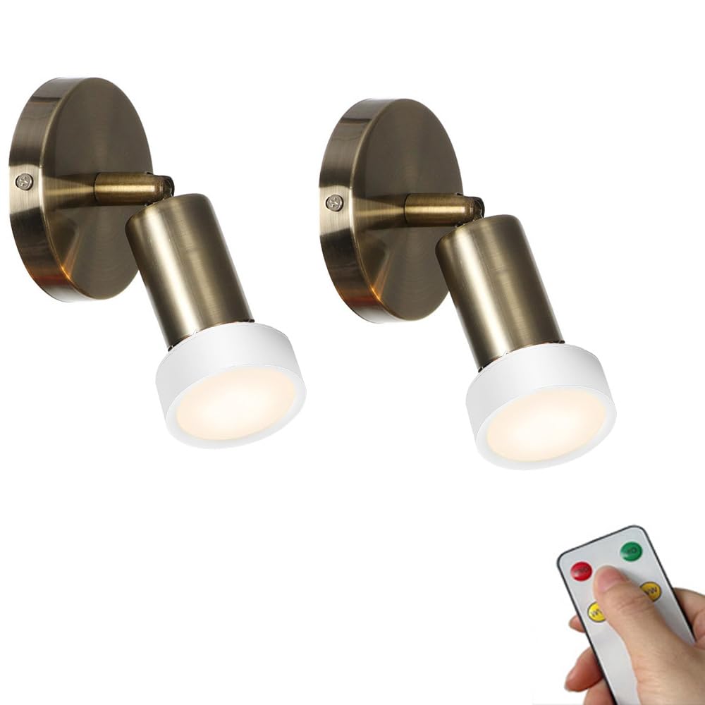 Apliques rústicos de pared con batería para dormitorio, crea un ambiente cálido en oro rosa