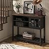 ChooChoo Farmhouse Coffee Bar Cabinet, Buffet Cabinet with Storage, Sideboard Buffet with Glass Door, Console Table for Kitchen, Hallway, Entrance, Black