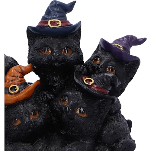 Nemesis Now Familiar Friends Figurine 18cm, Resin, Black, Witch's Familiar Cats Figure, Witch's Kittens Ornament - Image 3