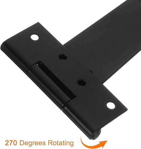 Miniatura 3 de uxcell 2 bisagras de puerta con correa en T, bisagras de puerta forjadas de 14 pulgadas, accesorios de hierro para granero de madera, cerca,