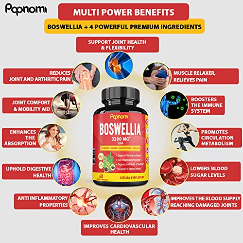 Boswellia Serrata Extract Capsules equivalent to 3200mg with Turmeric, Ginger, Black Pepper, Green Tea | Joint Back… - Image 5