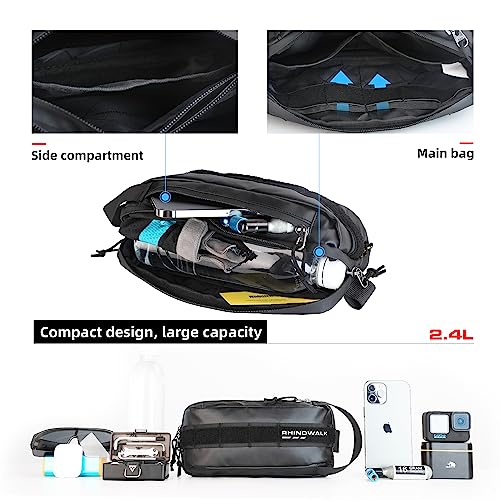 Rhinowalk Bike Handlebar Bag, Bicycle Front Bag Frame Storage Roll Bag Mountain Road Bikes Commuter Shoulder Bag(Daily crossbody bag - Image 4