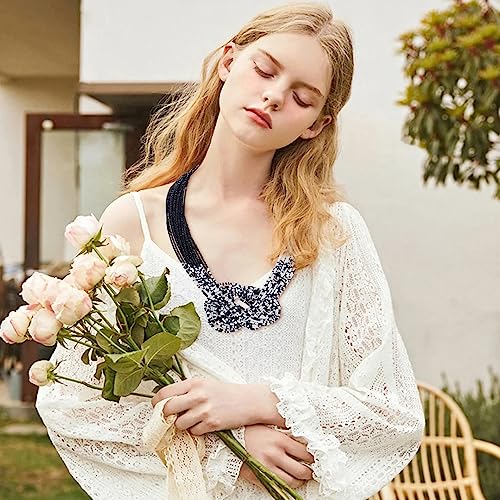 Bocar Statement Beaded Multilayer Chunky Bib Knot Necklace for Women (NK-10316)2