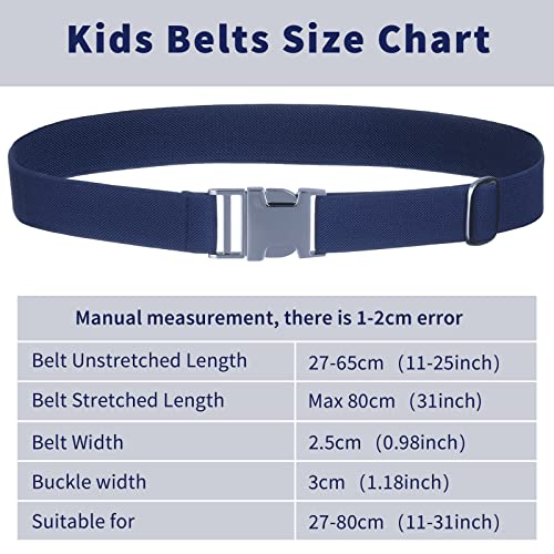 Kajeer Boy Kids Belt,Elastic Belts Easy Clasp Adjustable Child Zinc Alloy Buckle Youth Belt for Boys Girls(2 PCS)2