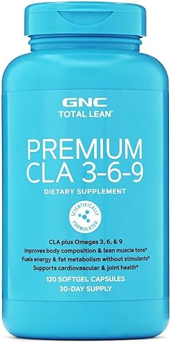 GNC Total Lean Premium CLA 3-6-9  Mejora la composición corporal y el tono muscular alimenta energía sin estimulantes apoya la salud cardiovascular