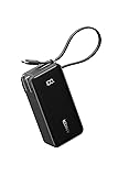 Anker Power Bank (10000mAh, Fusion, Built-In USB-C ケーブル) (10000mAh 30W出力モバイルバッテリー搭載 30W出力USB充電器) / LEDディスプレイ搭載/ケーブル一体型/コンセント一体型/折りたたみ式プラグ 1台3役 / iPhone 17 / 16 / 15 Android iPad その他各種機器対応 (ブラック)