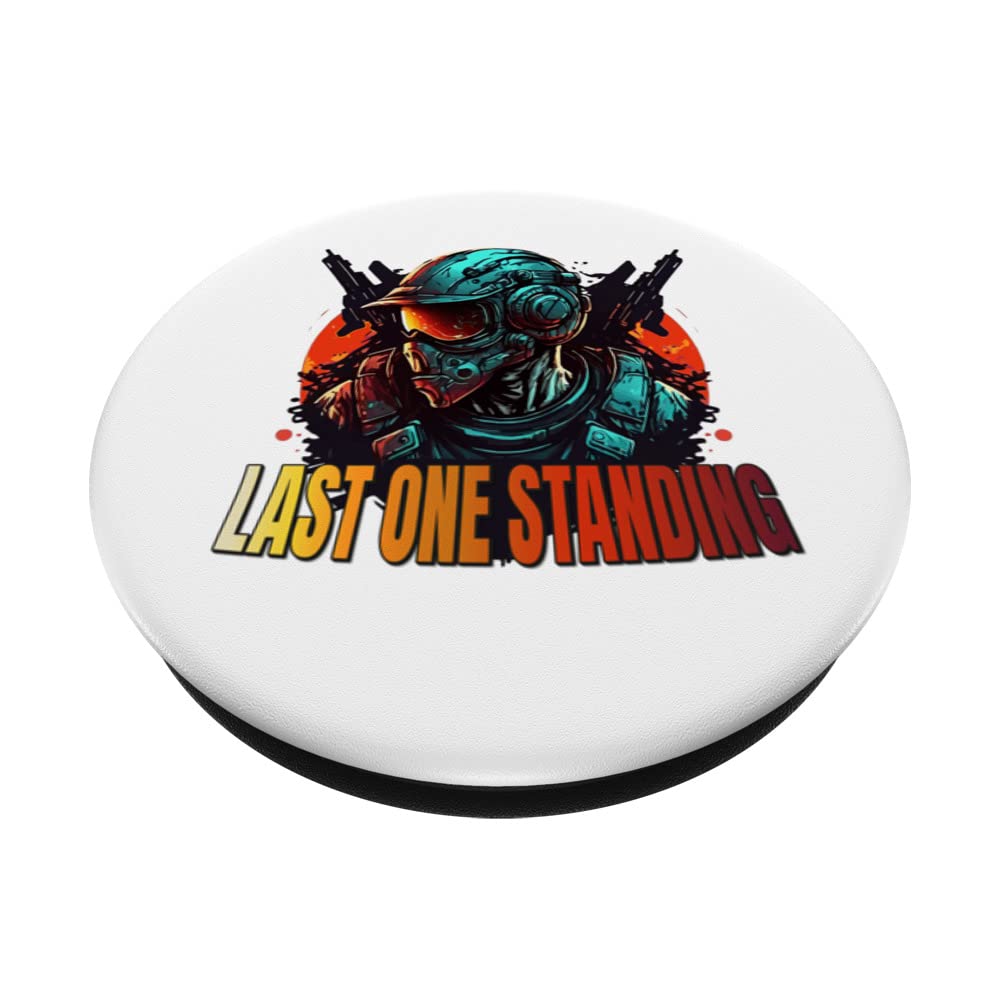 Last One Standing FPS Gaming Cool Multiplayer Battle Gamer PopSockets Swappable PopGrip, Black - Image 2
