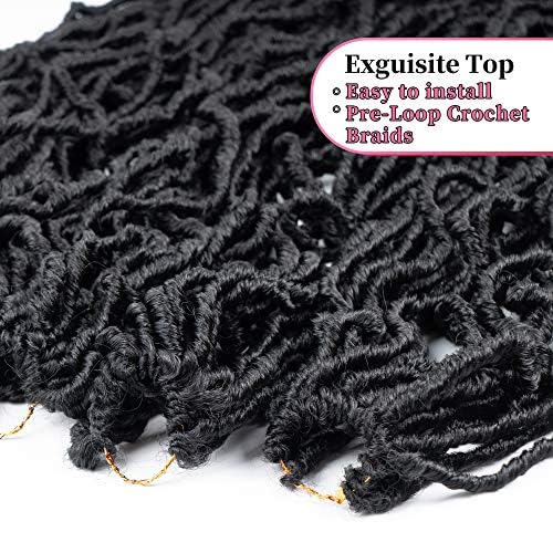 FALEMEI 6 Packs Soft Locs Crochet Hair crochet locs Pre Looped 12 Inch Faux Locs Crochet Braids Goddess Curly Wavy Locs Crochet Loc Hair for Black Women - Image 3