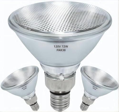 MISDOOD 72W Par38 Halogen Flood Light Bulb Dimmable PAR38 120V 72W Light Bulbs E26 Medium Base Warm White High Output Reflector Flood Lights for Indoor and Outdoor(2 Pack)