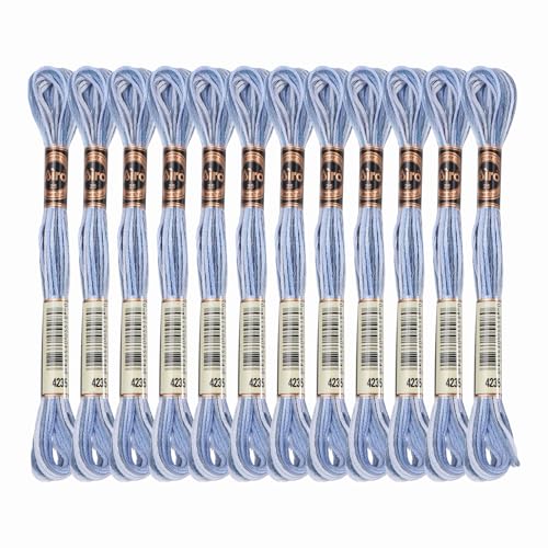Image of PATIKIL 12 Skeins Embroidery Floss, Polyester Embroidery Threads Bracelets String for Cross-Stitch Hand Embroidery, Blue Purple