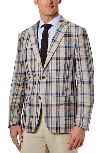 Lauren Ralph Lauren Mens Lassiter Linen Classic Fit Two-Button Blazer Tan 38S