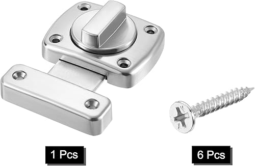 Miniatura 9 de uxcell Rotate Bolt Latch, Zinc Alloy Security Door Lock Gate Latches for Cabinet Furniture Bathroom Window, 2.6x2" Black 1Pcs