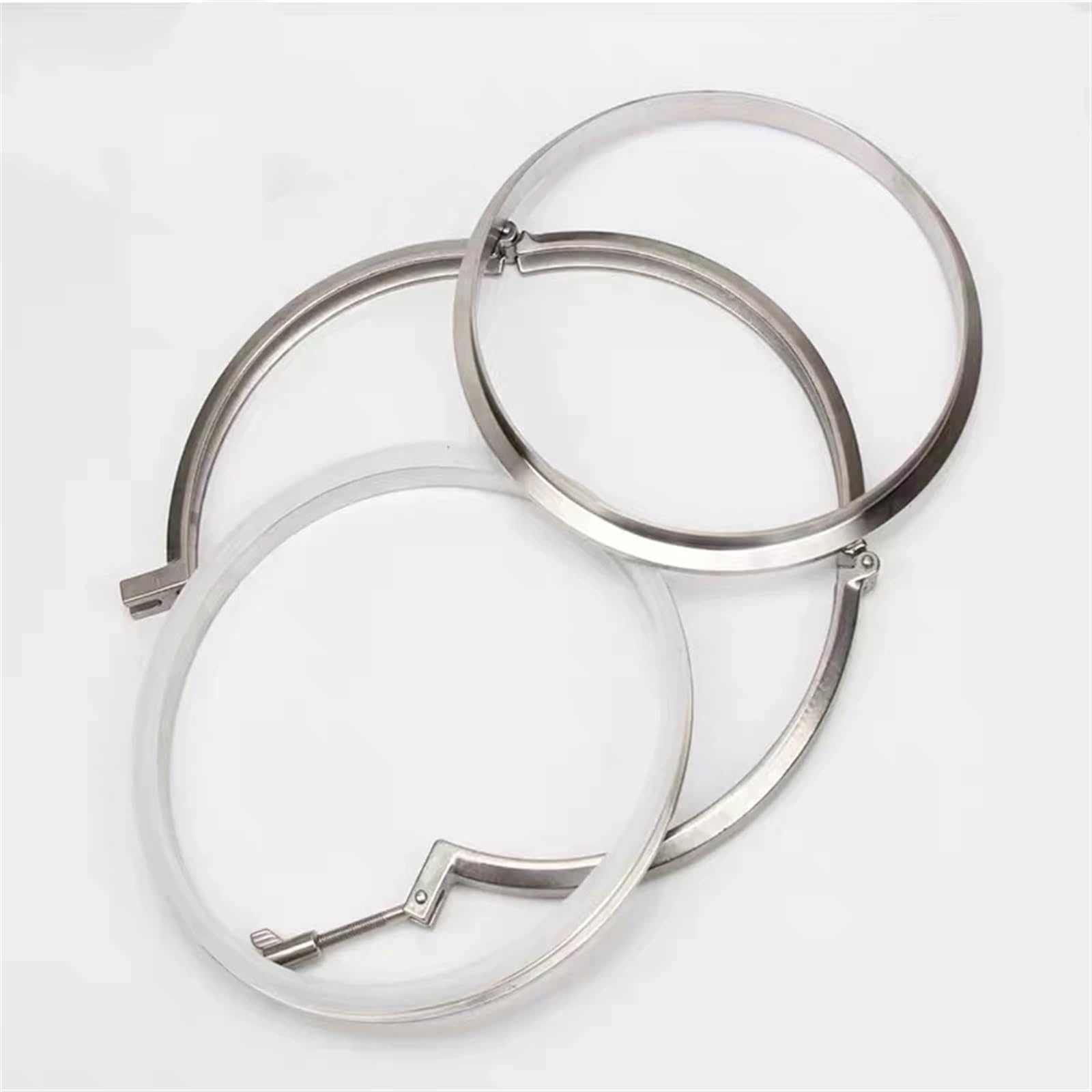 Férula de soldadura de tubería de brida + triple abrazadera + junta de PTFE o silicona acero inoxidable SUS SS 304 Triclamp 1 juego 1,5 ''-6-1/4''(133mm X OD 145mm)