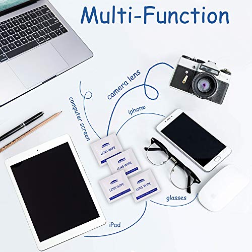 image for VISUMALL Eyeglass Cleaner Lens Cleaning Wipes-200 Individual Wrapped