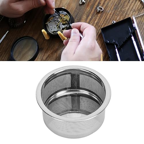 Watch Parts Cleaning Basket Stainless Steel Mesh Frame Basket Efficient Cleaning for Small Watch Parts, Small Gemstones, Jewelry, Ornaments, Screws and Other Micro Parts