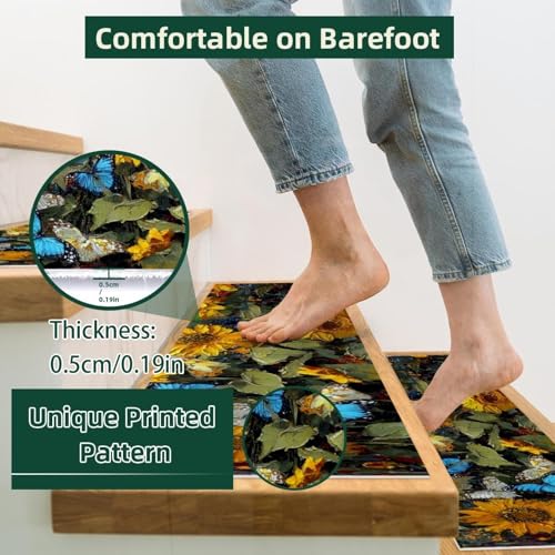 Peldaños de escalera CHENZZZZ decorativos de mariposas 15 ud 3