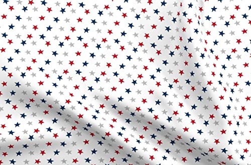 Spoonflower Fabric - Stars USA America Red White...