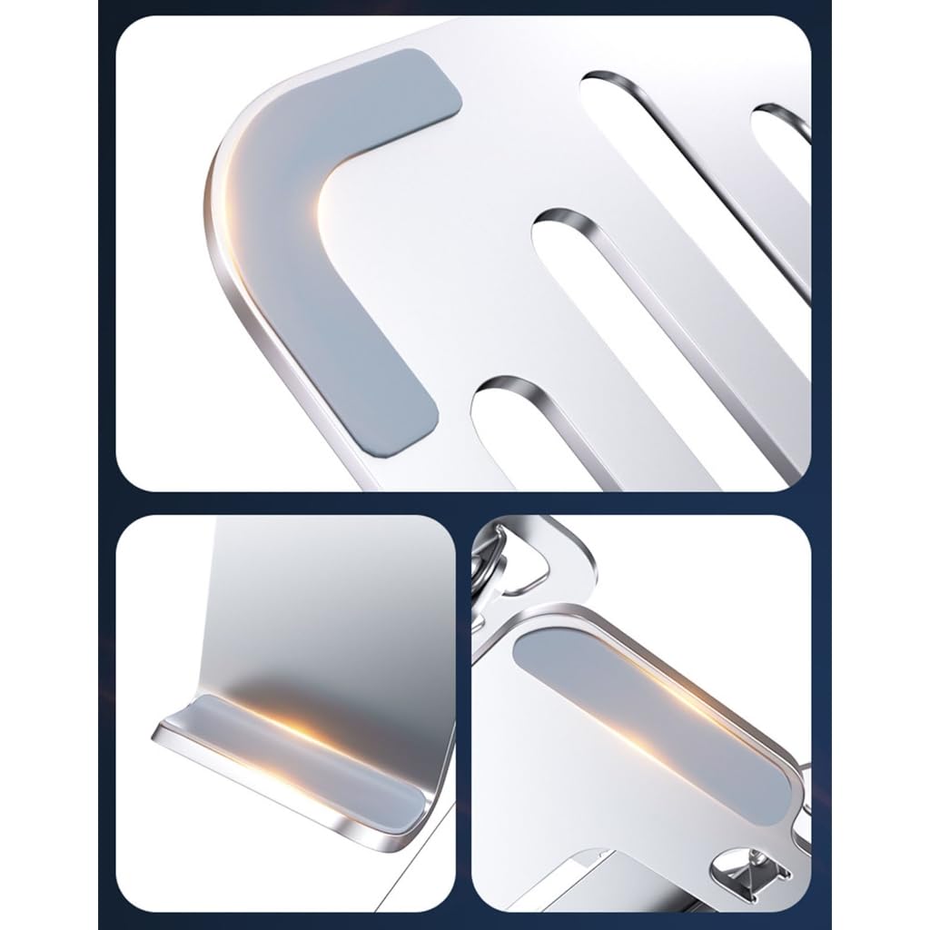 Soporte ajustable para laptop, soporte plegable de acero al carbono, elevadores de escritorio para dispositivos de 10 a 17.3 pulgadas, diseño ergonómico de refrigeración