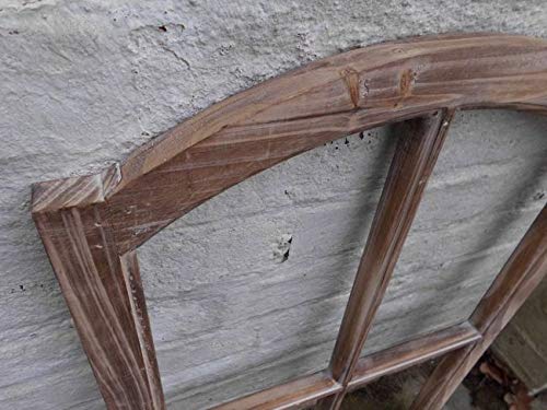 Stabiles, braunes Fenster Sprossenfenster Dekorahmen abgerundet Holz braun 77cm