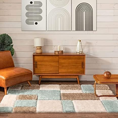 Image of Carpet for Living Room 5X7 FEET Modern Soft Shaggy Carpet Thick, Fluffy & 2 inch Pile Shag Rug for Your Kids Room, Bedroom & Livingroom (Multi D)