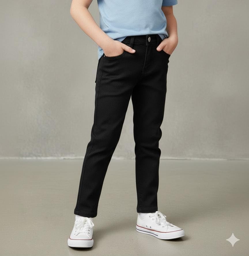 Image of A.T.U.N. (ALL THINGS UBER NICE) Boys Cotton Denim Jeans | Slim Fit Mid Rise Jeans | Classic 5 Pocket Stretchable Everyday Wear