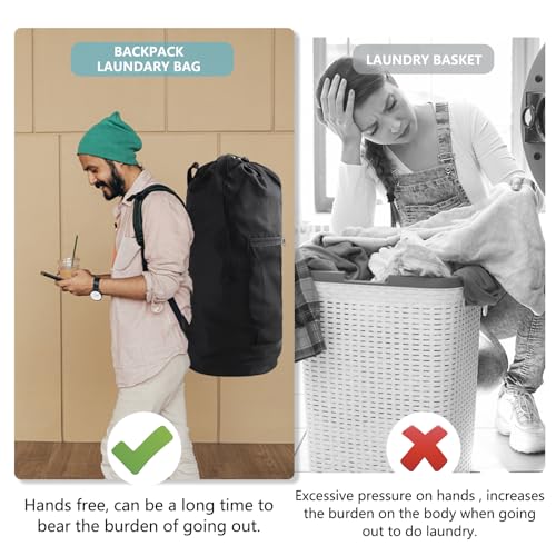 Olosar Laundry Bag Backpack,Olosar Extra Large Travel Laundry Bag With Mesh Pocket & Adjustable Shoulder Straps,Dirty Clothes Travel Bag For College Students Dorm,Apartment thumb #4