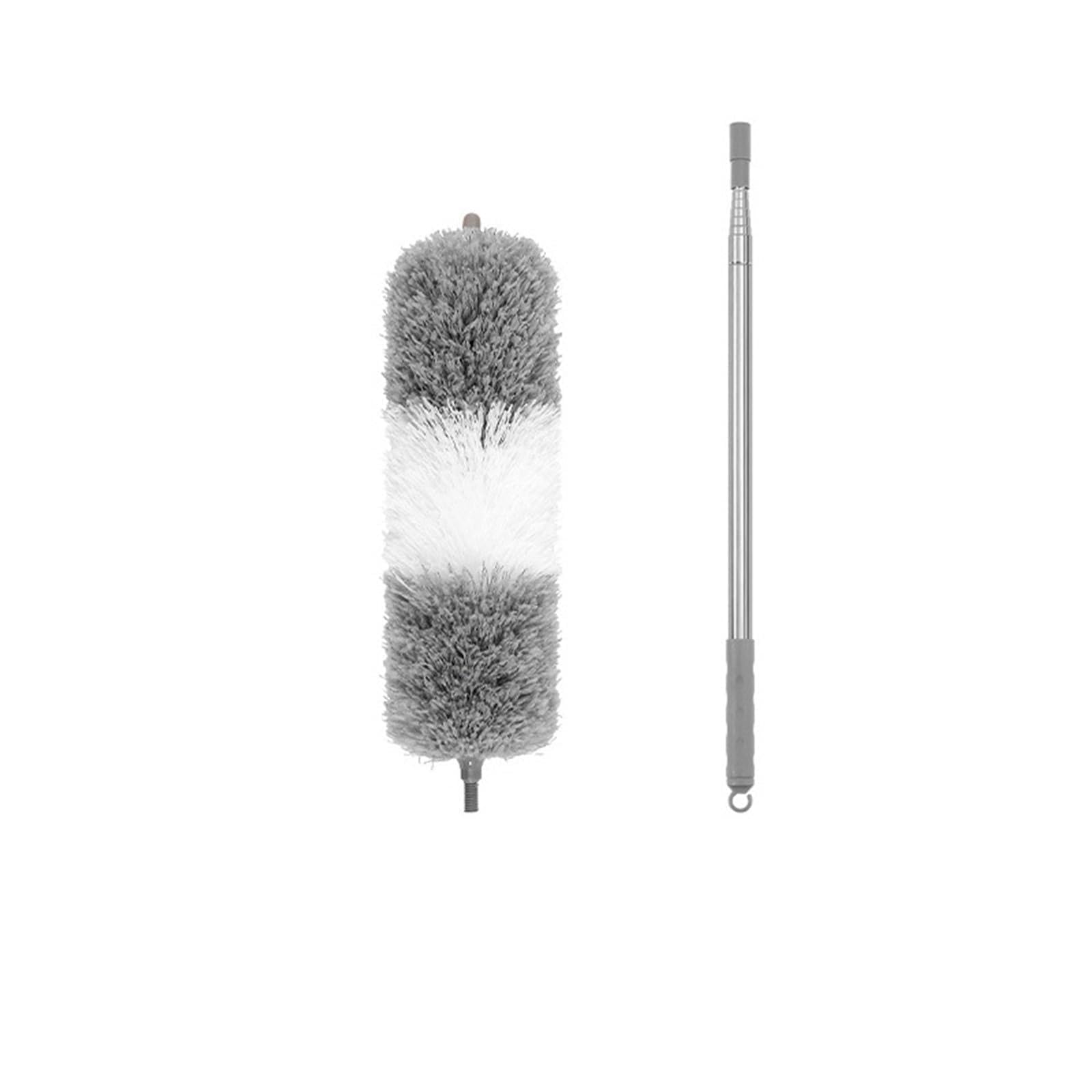 Duster Microfiber Feather Duster Extendable with Extra Long Pole Bendable Head Handle Dusters for Cleaning Ceiling Cars(White 280cm 1pc)