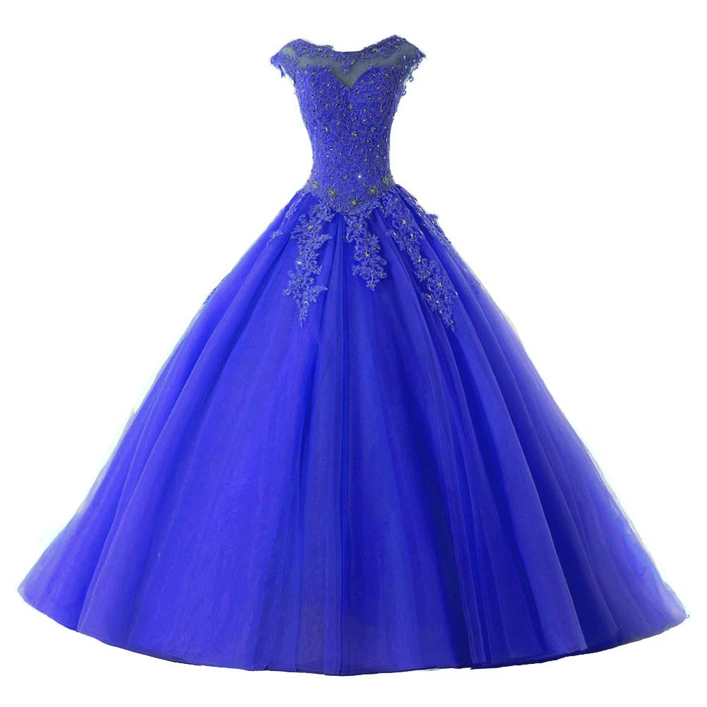 Ball Gown Quinceanera Dresses Tulle Long Prom Party Gowns Sweet