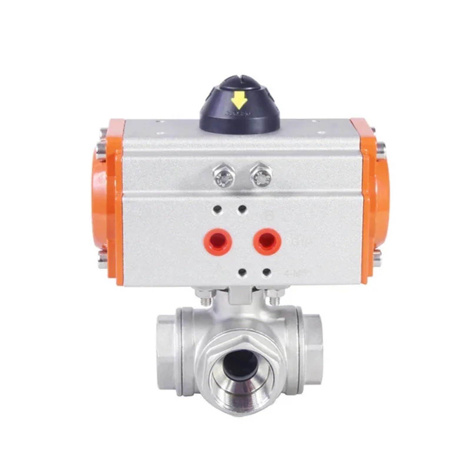Pneumatic Three-Way Ball Valve T-Type & L-Type, DN8 DN10 DN15, 304 Stainless Steel(DN8 T Type)