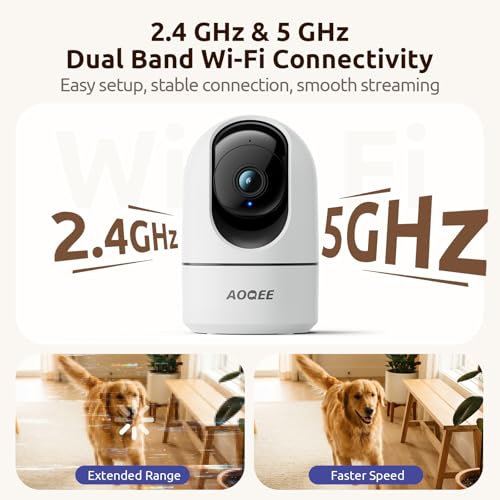 AOQEE 2K Cameras for Home Security, Dog Camera, 360 Coverage PTZ, G5 1Pack - image 4