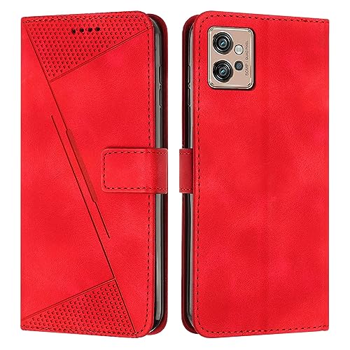 Étui clapet Moto G32 rouge pour éviter les chutes d'écran
