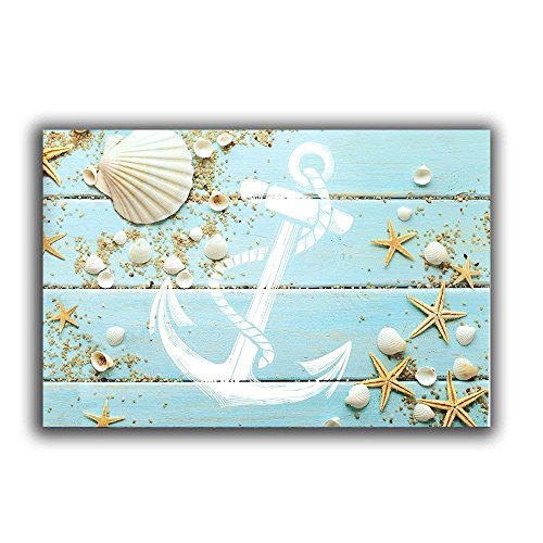 Funy Decor Beach-Themed Nautical Doormats - Seashell, Starfish, Anchor Floor Mat Rug Indoor/Outdoor/Front Door/Bathroom Mats Rubber Non Slip 20 x 31.5 inch