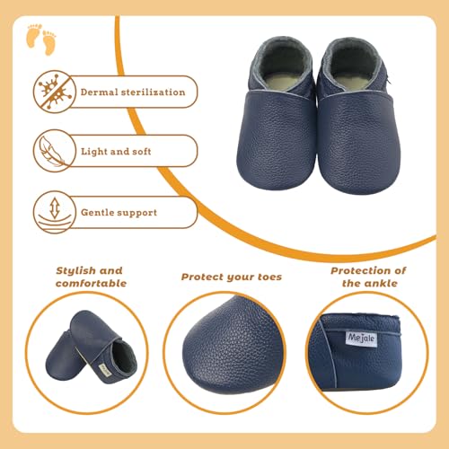 image for Mejale Baby Moccasins Boy Infant Shoe Toddler Leather Soft Sole Slippe