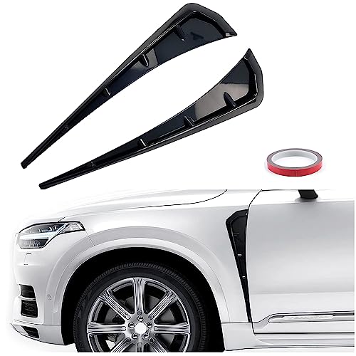 Ygapuzi 2 PCS General Motors Guardabarros Lado respiradero ABS Spoiler carrocería decoración 16.1 Pulgadas Honda Civic Guardabarros Entrada Rejilla Spoiler (Negro Brillante)