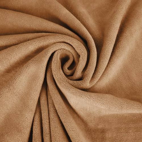 Image of JML Microfiber Bath Towels, Bath Towel 6 Pack(30 inch x 60 inch), Oversized, Soft, Super Absortbent and Fast Drying, Multipurpose Use for Sports, Fitness, Yoga (Beige)