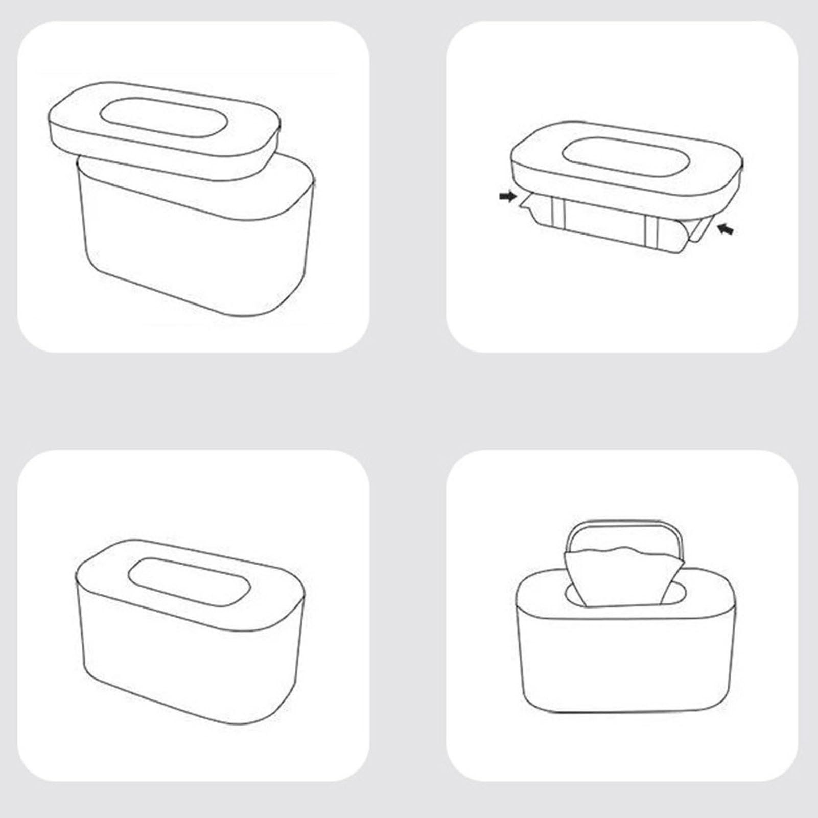 Baby Wipe Warmer, PC Material Top Heating Lock Moisture Wet Wipes Dispenser, 7.87x4.72x3.86in Large Capacity Wipes Case Baby Wipe Holder(White, 22cmx14cmx13cm)