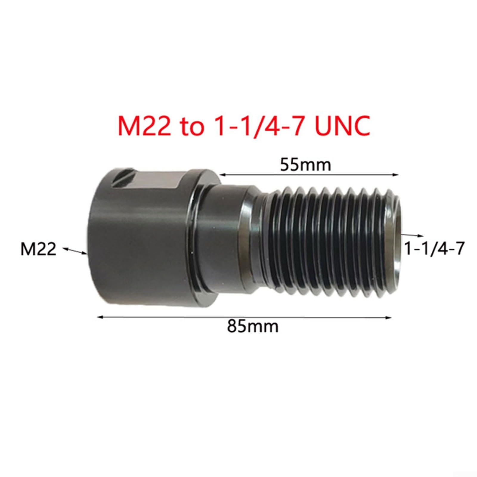 Gewindeadapter für Bohrkronen - M22 auf 1-1/4-7 Konverter mit Umwandlungskopf - Wasserbohrgerät-Adapter - mit geteiltem Adapter (B)