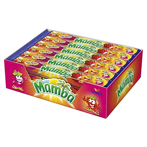 Mamba - 24 x 4er Stange - Leckere Kaubonbons mit Fruchtgeschmack - In vier verschiedenen Sorten Cover