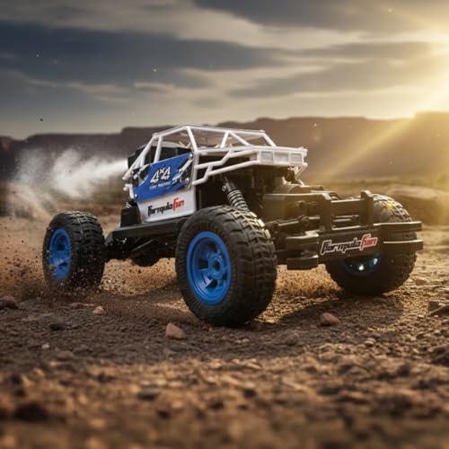 Image of Duster 4x4 RC Car | 4WD Remote Control Car with LED Lights, Proportional Speed & Servo Steering | 2.4GHz Remote & App Control | Off-Road RC Toy for Kids (4+ Years)