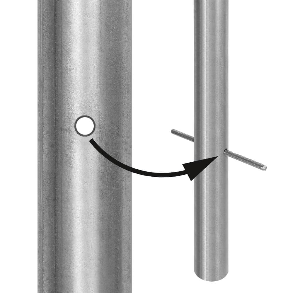 BIGPACK 5 x Rohrpfosten zum Einbetonieren, Ø 6 cm, Länge 3,5 m, aus Stahl, Art.-Nr. 610393 | Schilder Pfosten | Stahlrohrpfosten