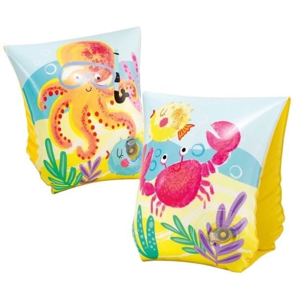 Trade Shop - Reposabrazos Fun Fish 23 X 15 Cm, Multicolor Para Niños De 3 A 6 Años, Piscina De Playa 58652