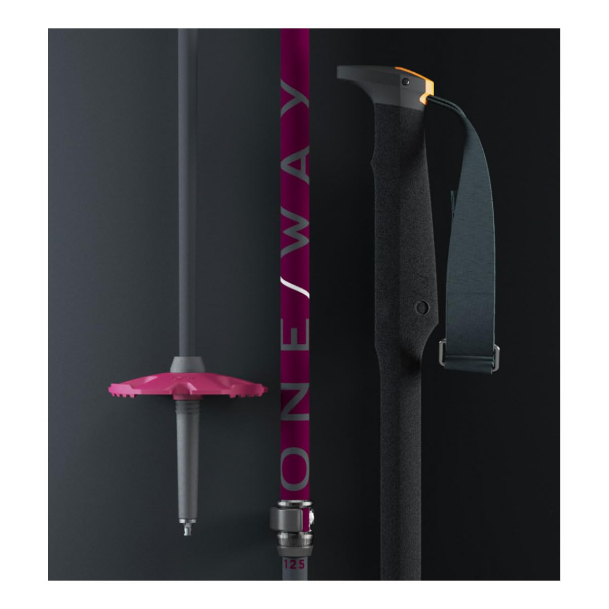 One Way TR Vario Alpine - Bastones de esquí, Color Mora/Gris, 090-125 (OZ34323)
