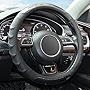 Limsas Steering Wheel Covers Carbon Fiber, 15 Inch Breathable Black Car Steering Wheel Cover 3D Anti-Slip Nails Design Microfiber Leather Universal Steering Wheel Protector Fit Truck, SUV, Van, Auto