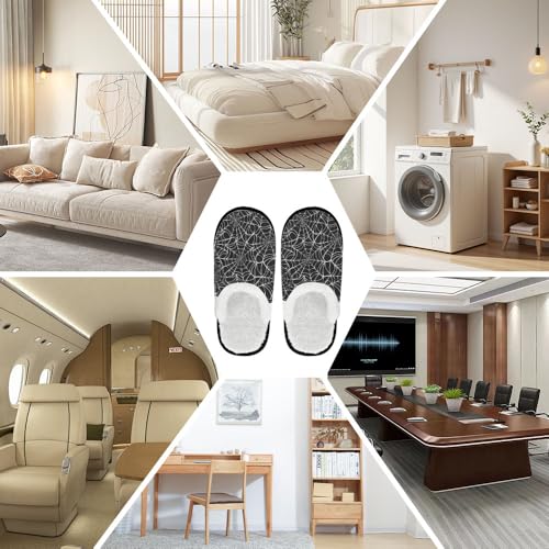 Travel Slippers for Women Foldable Men Funny Pumpkin Ghost Spooky Spider Web Skeleton Bat Skull Witch Slipper Winter Slip on Cozy Memory Foam House Shoes School Supplies Gifts4