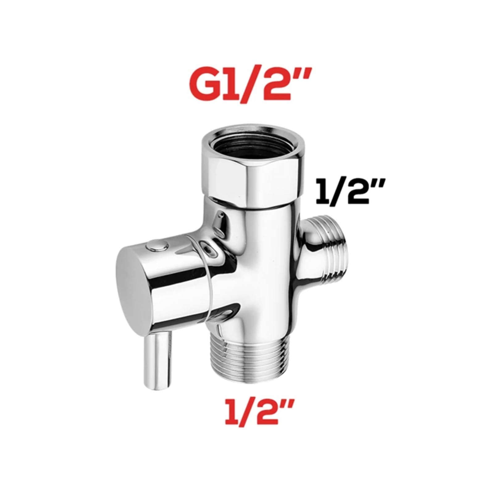 Chromowany zawór prysznicowy 3-drogowy adapter T