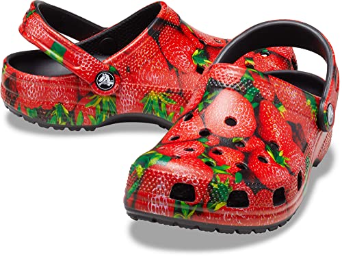 Image of Crocs Unisex-Adult Classic Seasonal Print Clogs, Red /Black, 14 Men /16 Women